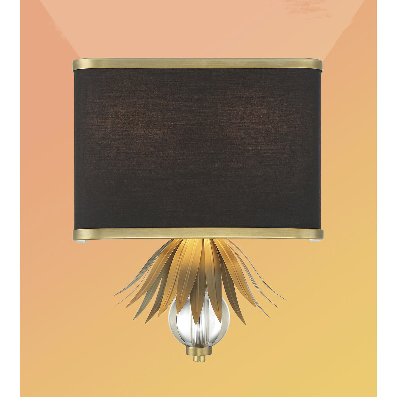 Caprio 2 Light 11 inch Natural Brushed Brass Wall Lamp Wall Light